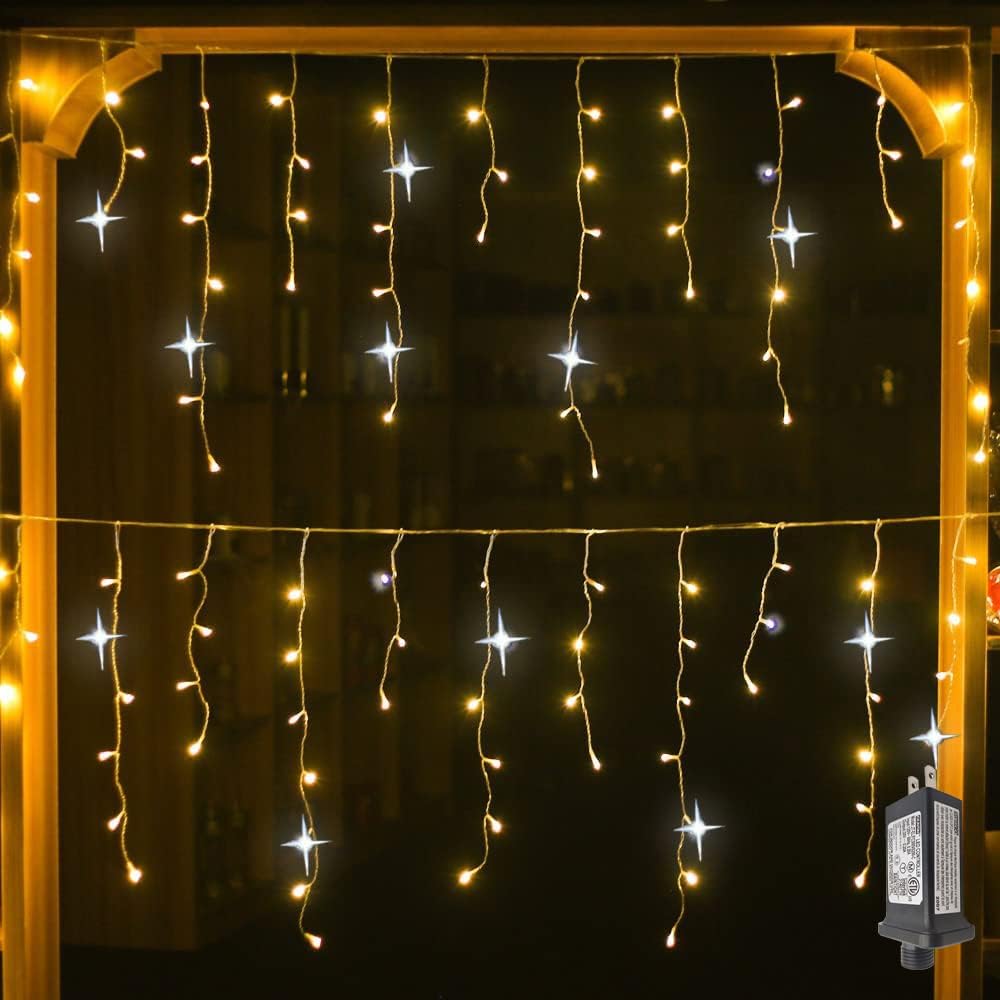 LED Lichtervorhang für Außen – Wasserdichte Weihnachtsbeleuchtung für Garten und Terrasse