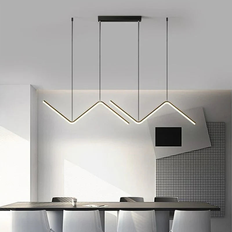 Moderne Nordische LED-Pendelleuchte in Gold – Minimalistisches Design für Esszimmer und Wohnzimmer