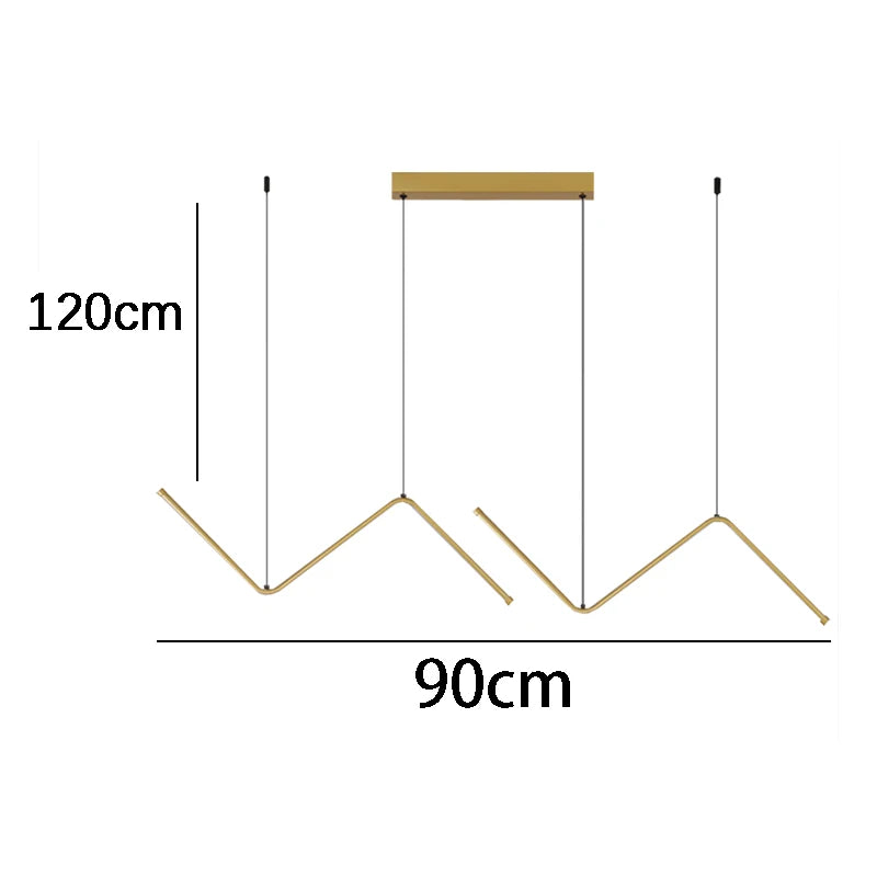 Moderne Nordische LED-Pendelleuchte in Gold – Minimalistisches Design für Esszimmer und Wohnzimmer