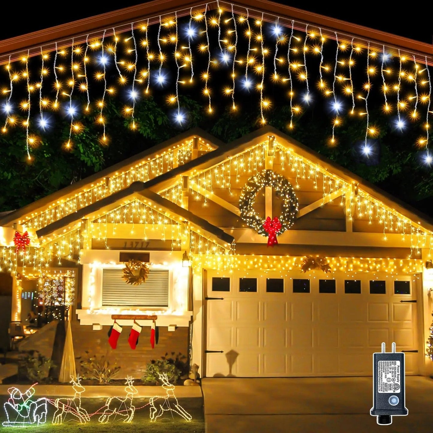LED Lichtervorhang für Außen – Wasserdichte Weihnachtsbeleuchtung für Garten und Terrasse
