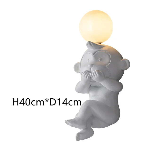 Witzige Affen-Wandleuchte mit Milchglas – Dekorative LED-Lampe für Wohnzimmer & Kinderzimmer