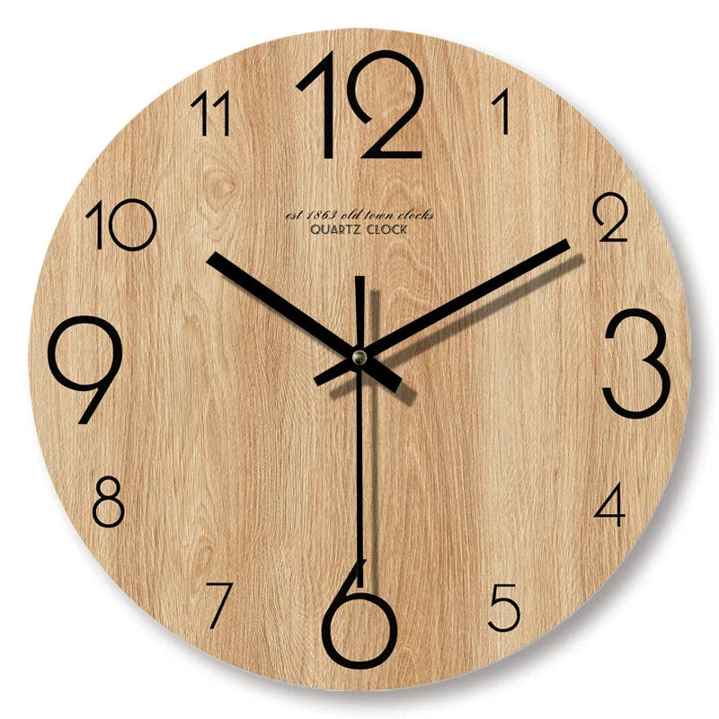 Wanduhr in Holzoptik – Moderne Dekorative Uhr für Wohnzimmer oder Büro