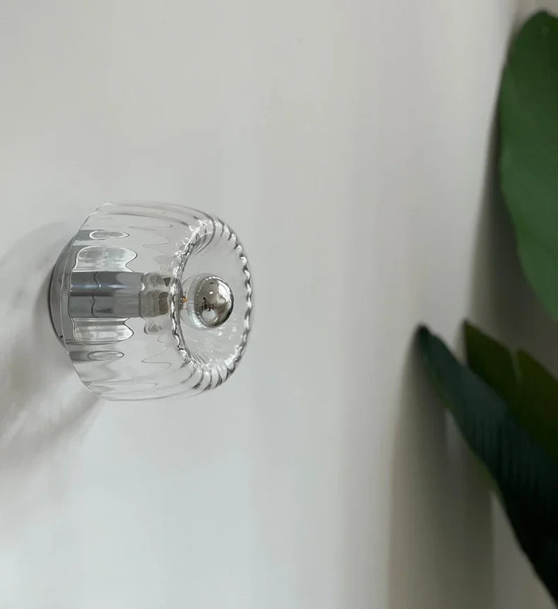 Skandinavische Bauhaus Wandleuchte aus Glas, Moderne LED Wandlampe für Flur & Wohnzimmer