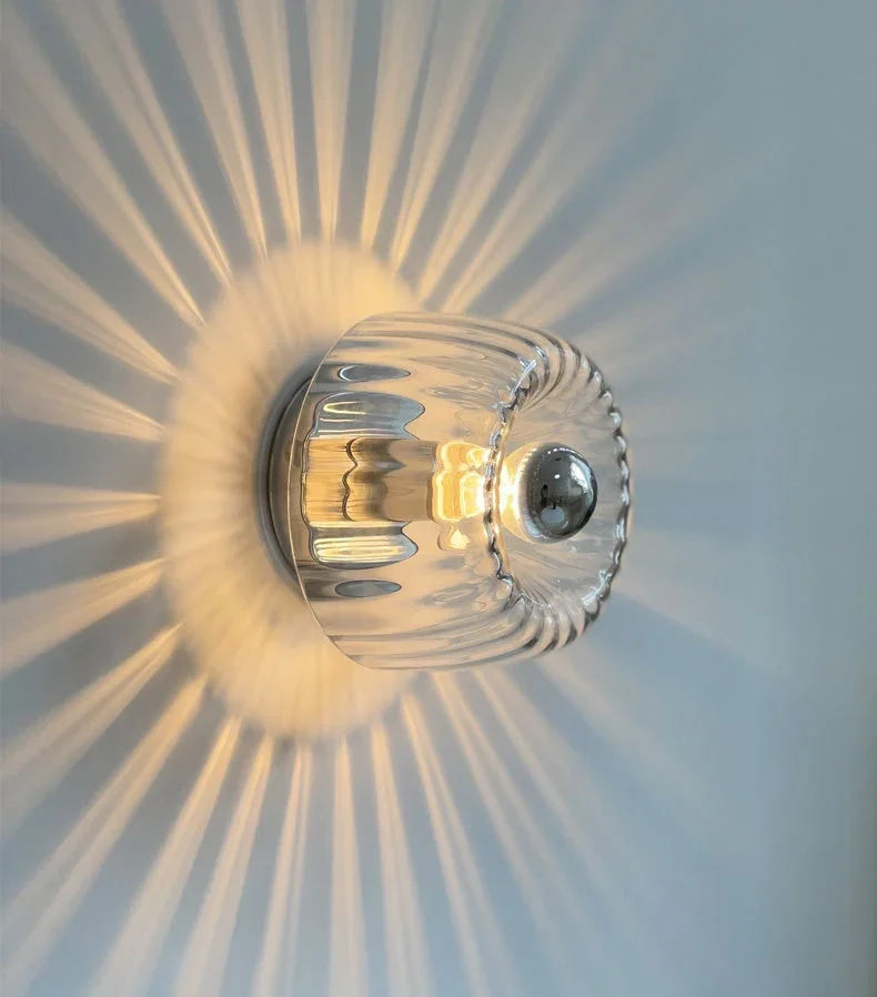 Skandinavische Bauhaus Wandleuchte aus Glas, Moderne LED Wandlampe für Flur & Wohnzimmer