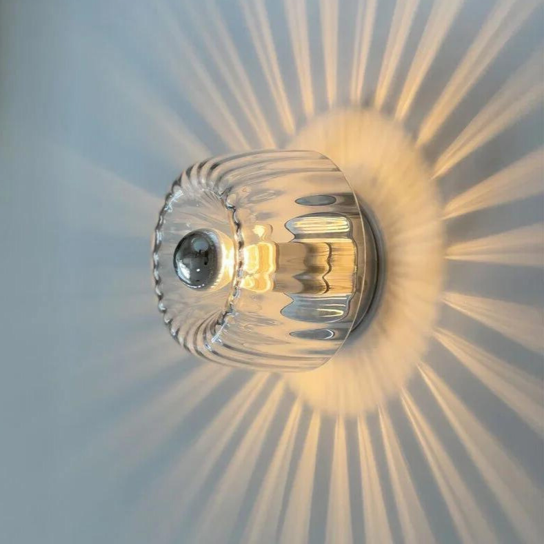 Skandinavische Bauhaus Wandleuchte aus Glas, Moderne LED Wandlampe für Flur & Wohnzimmer