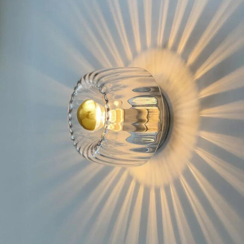 Skandinavische Bauhaus Wandleuchte aus Glas, Moderne LED Wandlampe für Flur & Wohnzimmer