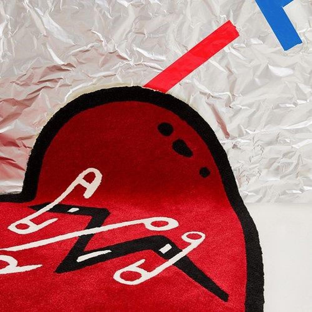 Roter Herz Teppich – Weicher Teppich in Herzform für Wohnzimmer & Schlafzimmer, romantisches Design
