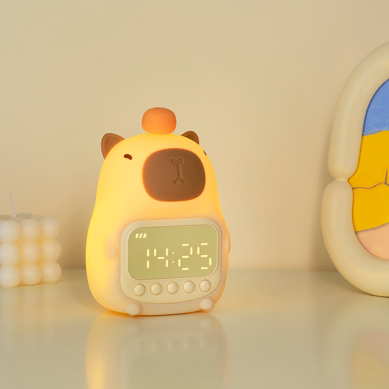Niedliches Capybara Nachtlicht LED – Kinder Wecker & Nachtlampe für Schlafzimmer