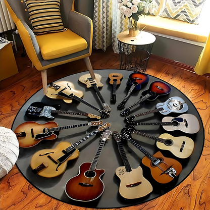 Rutschfester Gitarren-Teppich – Musikalischer Teppich für Wohn- und Schlafzimmer, ideal für Musikliebhaber