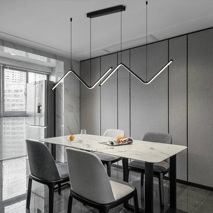 Moderne Nordische LED-Pendelleuchte in Gold – Minimalistisches Design für Esszimmer und Wohnzimmer