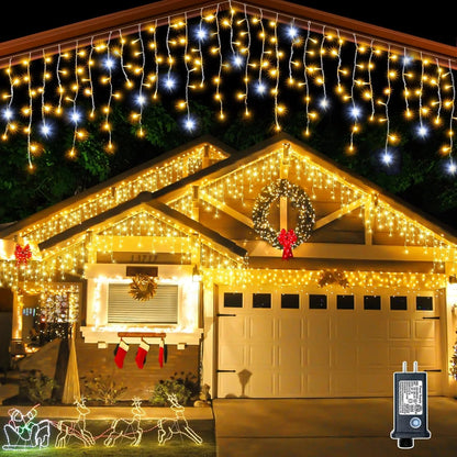 LED Lichtervorhang für Außen – Wasserdichte Weihnachtsbeleuchtung für Garten und Terrasse