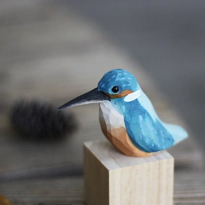 Skandinavische Holzvogel-Figuren, Handgeschnitzte Dekorative Ornamente für Zuhause