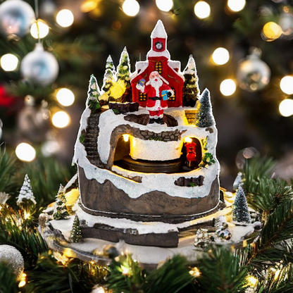 Kindersicheres Weihnachtsdeko-Haus mit Santa und Beleuchtung – Ideal für die Feiertage