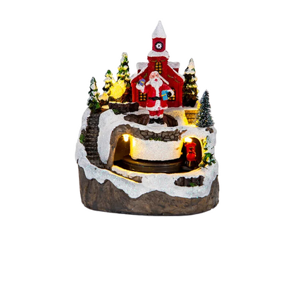Kindersicheres Weihnachtsdeko-Haus mit Santa und Beleuchtung – Ideal für die Feiertage