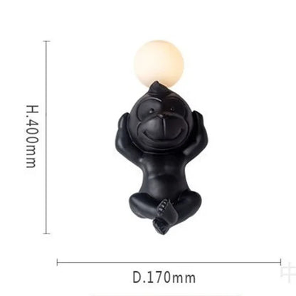 Witzige Affen-Wandleuchte mit Milchglas – Dekorative LED-Lampe für Wohnzimmer & Kinderzimmer