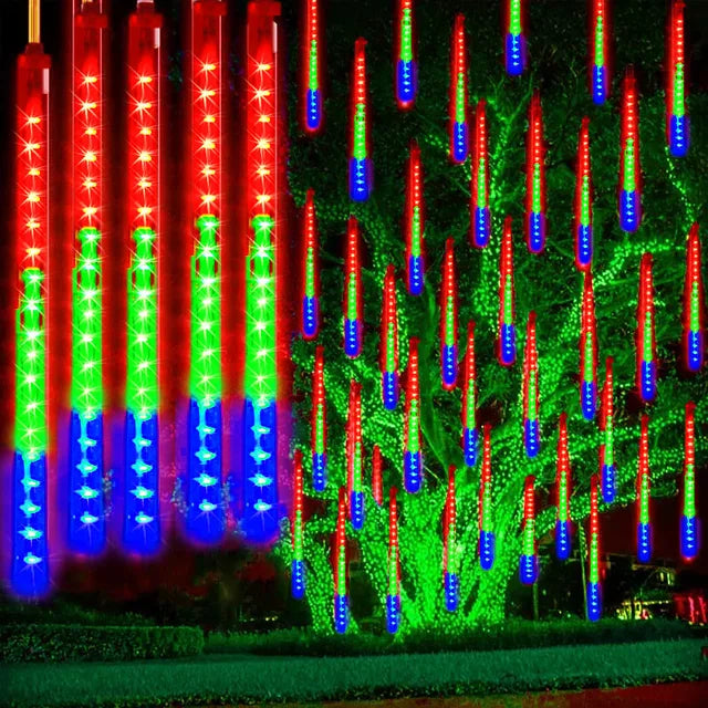 LED Eiszapfen-Lichterkette für Außen – Wetterfeste Weihnachtsbeleuchtung, Dekoleuchten für Garten und Balkon