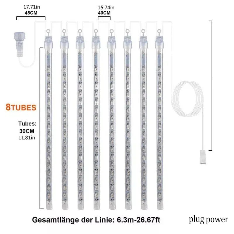 LED Eiszapfen-Lichterkette für Außen – Wetterfeste Weihnachtsbeleuchtung, Dekoleuchten für Garten und Balkon