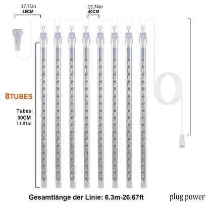 LED Eiszapfen-Lichterkette für Außen – Wetterfeste Weihnachtsbeleuchtung, Dekoleuchten für Garten und Balkon
