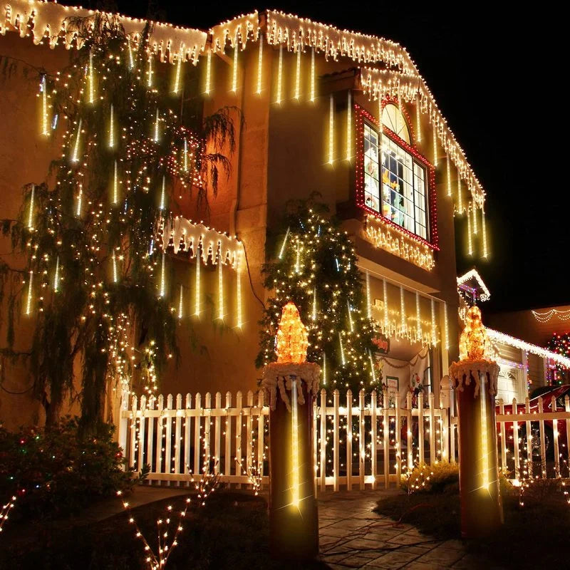 LED Eiszapfen-Lichterkette für Außen – Wetterfeste Weihnachtsbeleuchtung, Dekoleuchten für Garten und Balkon