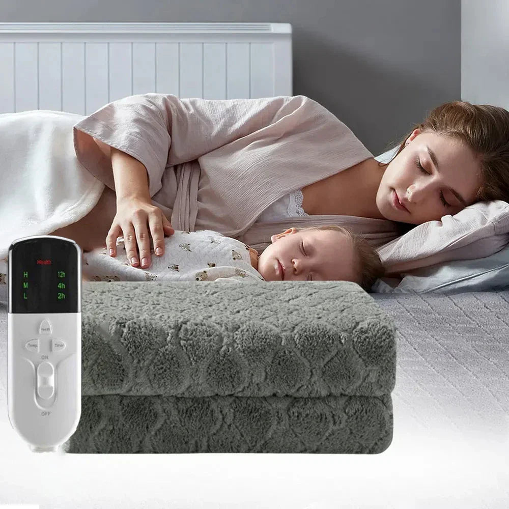 Doppellagiger Heizteppich – Elektrische Wärmematte Lagen für Extra Komfort und Wärme, Ideal für Bett und Sofa, Energiesparend