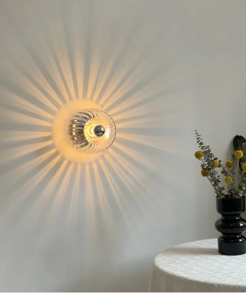 Skandinavische Bauhaus Wandleuchte aus Glas, Moderne LED Wandlampe für Flur & Wohnzimmer