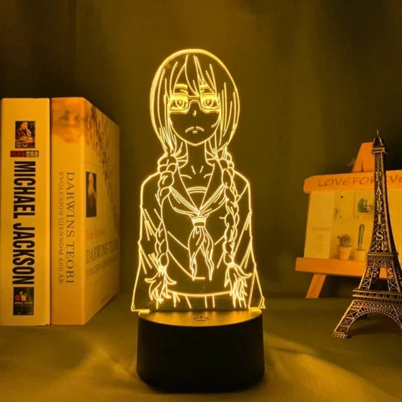 3D Anime LED Lampe - Dimmbar, Nachtlicht für Schreibtisch und Zimmer, Otaku Deko