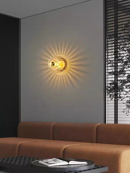 Skandinavische Bauhaus Wandleuchte aus Glas, Moderne LED Wandlampe für Flur & Wohnzimmer