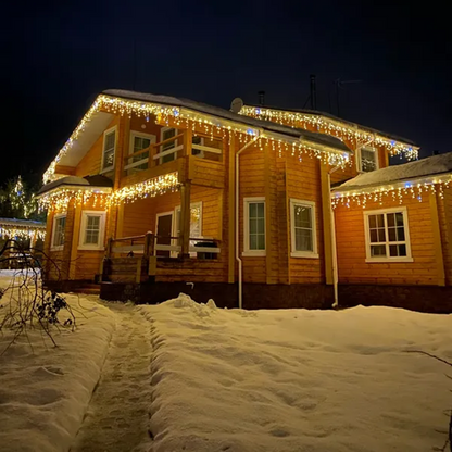 LED Lichtervorhang für Außen – Wasserdichte Weihnachtsbeleuchtung für Garten und Terrasse