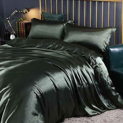 4-teiliges Satin-Baumwolle Bettwäsche Set – Weiche und Luxuriöse Bettwäsche für erholsamen Schlaf, elegant und atmungsaktiv, geeignet für Doppelbett