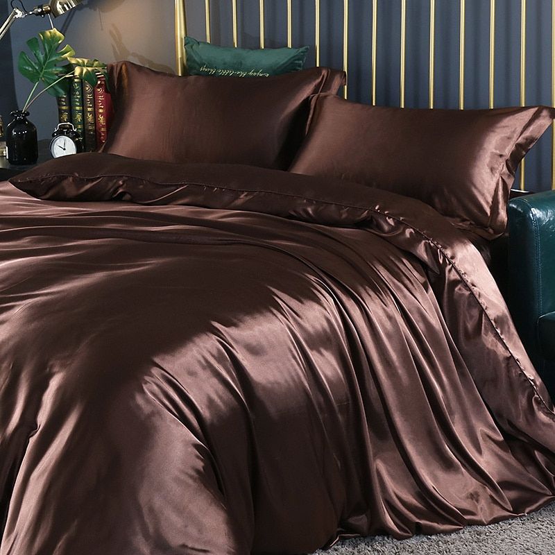 4-teiliges Satin-Baumwolle Bettwäsche Set – Weiche und Luxuriöse Bettwäsche für erholsamen Schlaf, elegant und atmungsaktiv, geeignet für Doppelbett