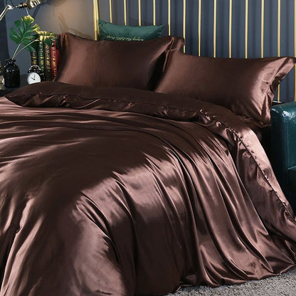 4-teiliges Satin-Baumwolle Bettwäsche Set – Weiche und Luxuriöse Bettwäsche für erholsamen Schlaf, elegant und atmungsaktiv, geeignet für Doppelbett