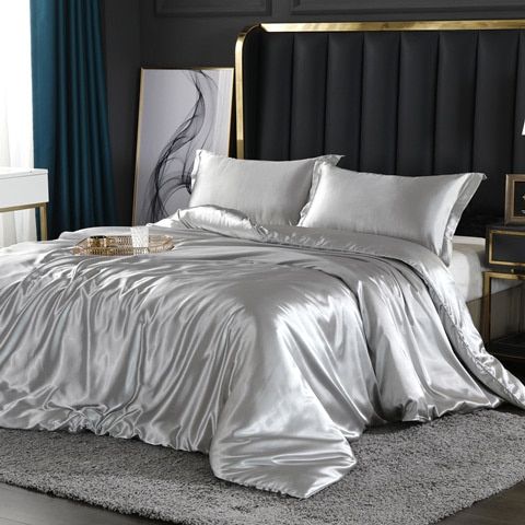 4-teiliges Satin-Baumwolle Bettwäsche Set – Weiche und Luxuriöse Bettwäsche für erholsamen Schlaf, elegant und atmungsaktiv, geeignet für Doppelbett