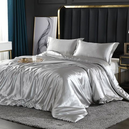 4-teiliges Satin-Baumwolle Bettwäsche Set – Weiche und Luxuriöse Bettwäsche für erholsamen Schlaf, elegant und atmungsaktiv, geeignet für Doppelbett