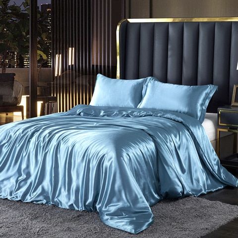 4-teiliges Satin-Baumwolle Bettwäsche Set – Weiche und Luxuriöse Bettwäsche für erholsamen Schlaf, elegant und atmungsaktiv, geeignet für Doppelbett