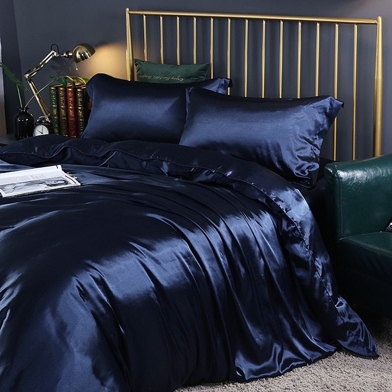 4-teiliges Satin-Baumwolle Bettwäsche Set – Weiche und Luxuriöse Bettwäsche für erholsamen Schlaf, elegant und atmungsaktiv, geeignet für Doppelbett