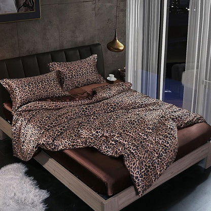 4-teiliges Satin-Baumwolle Bettwäsche Set – Weiche und Luxuriöse Bettwäsche für erholsamen Schlaf, elegant und atmungsaktiv, geeignet für Doppelbett