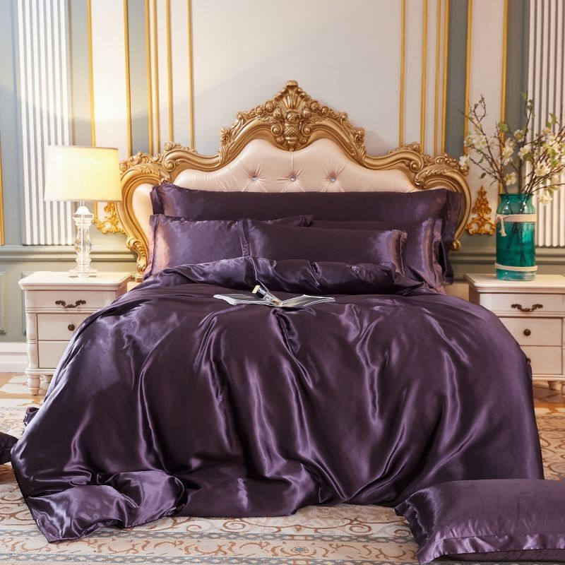 4-teiliges Satin-Baumwolle Bettwäsche Set – Weiche und Luxuriöse Bettwäsche für erholsamen Schlaf, elegant und atmungsaktiv, geeignet für Doppelbett