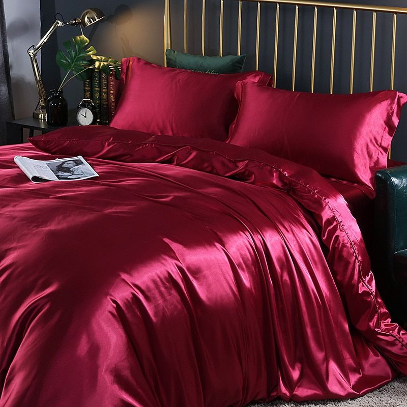 4-teiliges Satin-Baumwolle Bettwäsche Set – Weiche und Luxuriöse Bettwäsche für erholsamen Schlaf, elegant und atmungsaktiv, geeignet für Doppelbett