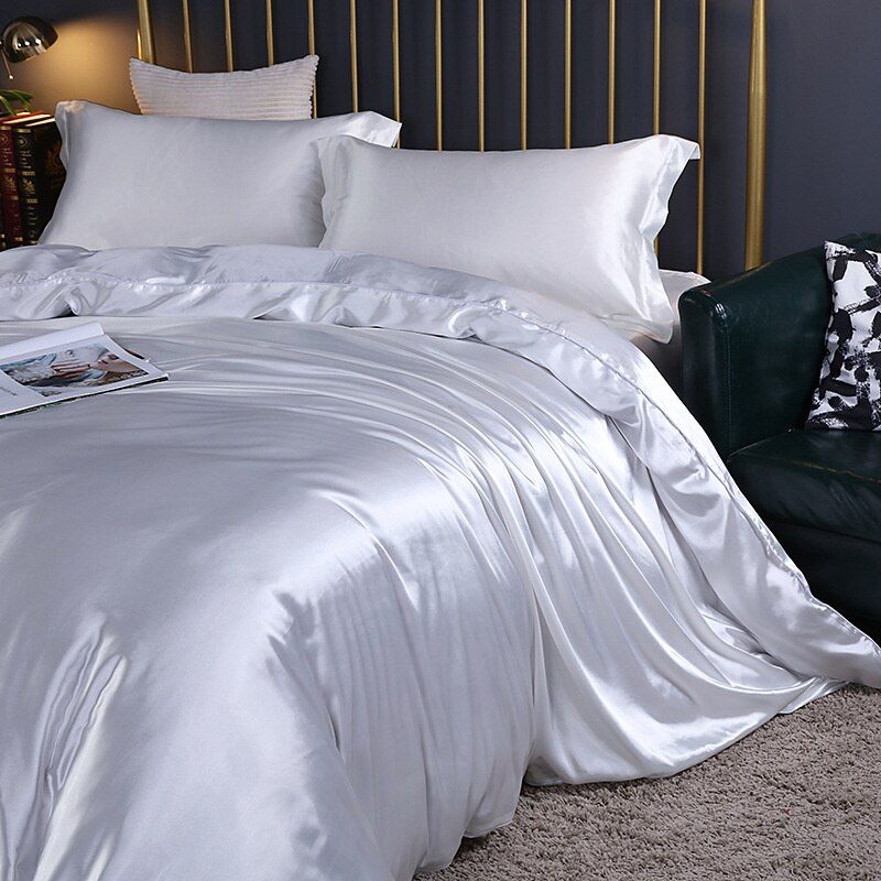 4-teiliges Satin-Baumwolle Bettwäsche Set – Weiche und Luxuriöse Bettwäsche für erholsamen Schlaf, elegant und atmungsaktiv, geeignet für Doppelbett