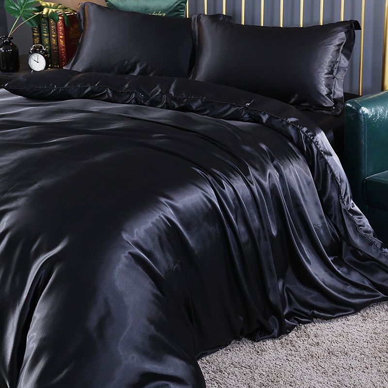 4-teiliges Satin-Baumwolle Bettwäsche Set – Weiche und Luxuriöse Bettwäsche für erholsamen Schlaf, elegant und atmungsaktiv, geeignet für Doppelbett