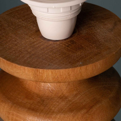 Skandinavische Tischlampe aus Holz - Minimalistische Nachttischlampe im Natur-Design mit Stoffschirm, ideal für Schlafzimmer & Wohnzimmer Beleuchtung